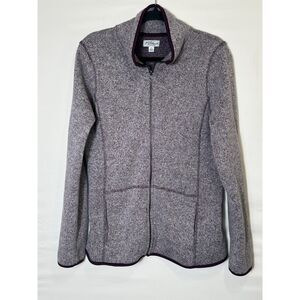 Great Northwest Women's Purple Marled Full Zip Fleece Jacket Size L Pockets